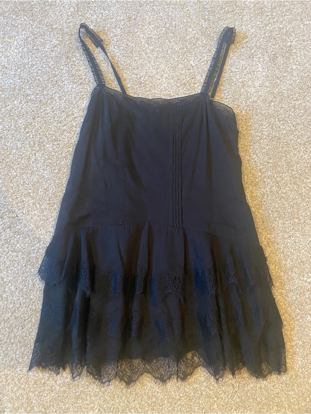 Reformation Black Lace Mini Dress with Strappy Detail Size 4 like new - Picture 6 of 7